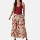 Yerse – 44841-181 – Falda midi estampada de viscosa con bolsillos - Mujer