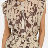 Yerse – 44842-113 – Vestido estampado midi con forro sin mangas - Mujer