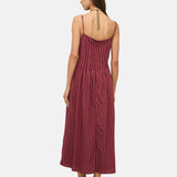 Yerse – 44847-288 – Vestido color berenjena de tirantes con escote recto y forro interior - Mujer
