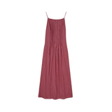 Yerse – 44847-288 – Vestido color berenjena de tirantes con escote recto y forro interior - Mujer