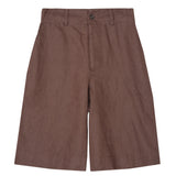 Yerse – 44852-13 – Bermudas marrones con bolsillos 100% lino - Mujer
