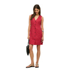 Vestido rojo de lino Yerse para mujer | Verano Konestilochic