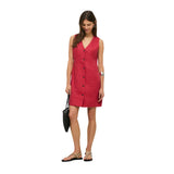 Vestido rojo de lino Yerse para mujer | Verano Konestilochic