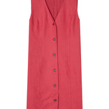 Yerse – 44853-79 – Vestido corto sin mangas 100% lino rojo frambuesa - Mujer