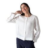 Camisa blanca de cáñamo para mujer - Yerse Konestilochic