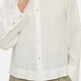 Yerse – 44854-1 – Camisa blanca de manga larga 100% cáñamo - Mujer