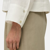 Yerse – 44854-1 – Camisa blanca de manga larga 100% cáñamo - Mujer