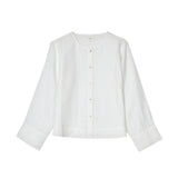 Yerse – 44854-1 – Camisa blanca de manga larga 100% cáñamo - Mujer