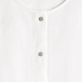 Yerse – 44854-1 – Camisa blanca de manga larga 100% cáñamo - Mujer