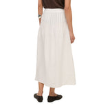 Yerse – 44861-1 – Falda midi blanca de cáñamo - Mujer