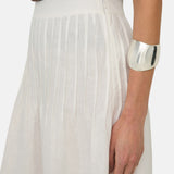 Yerse – 44861-1 – Falda midi blanca de cáñamo - Mujer