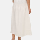 Yerse – 44861-1 – Falda midi blanca de cáñamo - Mujer