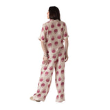 Yerse – 44869-179 – Pantalones estampado con bolsillos y cordón con efecto arrugado - Mujer