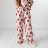 Yerse – 44869-179 – Pantalones estampado con bolsillos y cordón con efecto arrugado - Mujer