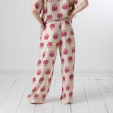 Yerse – 44869-179 – Pantalones estampado con bolsillos y cordón con efecto arrugado - Mujer