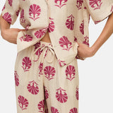 Yerse – 44869-179 – Pantalones estampado con bolsillos y cordón con efecto arrugado - Mujer