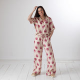 Yerse – 44870-179 – Camisa estampada de manga corta de tejido con efecto arrugado - Mujer