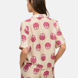 Yerse – 44870-179 – Camisa estampada de manga corta de tejido con efecto arrugado - Mujer
