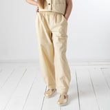 Yerse - 44874-3 – Pantalones beige con cintura elástica 100% algodón - Mujer