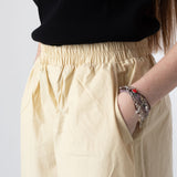 Yerse - 44874-3 – Pantalones beige con cintura elástica 100% algodón - Mujer