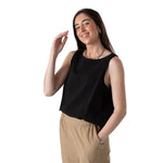 Top sin mangas negro de Yerse para mujer – Estilo natural Konestilochic