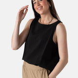 Yerse – 44881-37 – Top negro sin mangas con escote redondo - Mujer