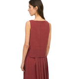 Yerse – 44881-63 – Top terracota sin mangas de escote redondo - Mujer
