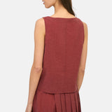 Yerse – 44881-63 – Top terracota sin mangas de escote redondo - Mujer