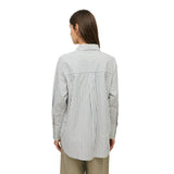 Yerse – 44886-202 – Camisa oversize de rayas con cuello camisero 100% algodón orgánico - Mujer
