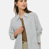 Yerse – 44886-202 – Camisa oversize de rayas con cuello camisero 100% algodón orgánico - Mujer