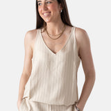 Yerse – 44888-202 – Top de tirantes con escote de pico y estampado de rayas - Mujer