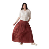 Falda plisada terracota Yerse para mujer Konestilochic