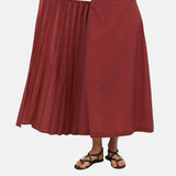 Yerse – 44889-63 – Falda midi de doble capa color terracota - Mujer