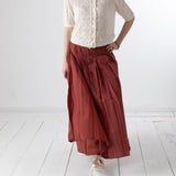 Yerse – 44889-63 – Falda midi de doble capa color terracota - Mujer