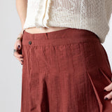Yerse – 44889-63 – Falda midi de doble capa color terracota - Mujer