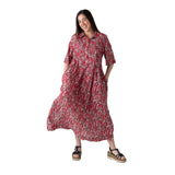 Vestido burdeos de algodón Yerse para mujer | Konestilochic