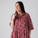 Yerse – 44894-179 – Vestido camisero midi de algodón con manga francesa - Mujer