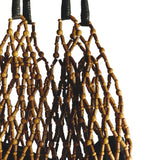 Yerse – 44929-3 – Bolso de cuentas de madera con asa de piel y forro de algodón