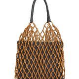 Yerse – 44929-3 – Bolso de cuentas de madera con asa de piel y forro de algodón