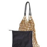 Yerse – 44929-3 – Bolso de cuentas de madera con asa de piel y forro de algodón