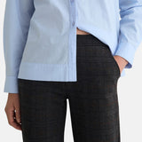 Yerse - 45382-436 - Pantalones rectos grises de cuadros - Mujer