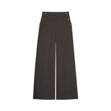 Yerse - 45410-13 - Pantalones anchos marrones con bolsillos - Mujer