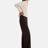 Yerse - 45410-13 - Pantalones anchos marrones con bolsillos - Mujer