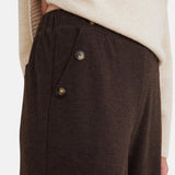 Yerse - 45410-13 - Pantalones anchos marrones con bolsillos - Mujer
