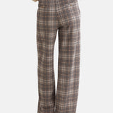 Yerse - 45422-403 - Pantalones anchos de tiro medio con estampado de cuadros - Mujer