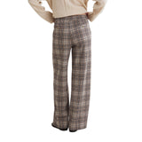 Yerse - 45422-403 - Pantalones anchos de tiro medio con estampado de cuadros - Mujer
