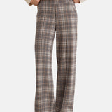 Yerse - 45422-403 - Pantalones anchos de tiro medio con estampado de cuadros - Mujer