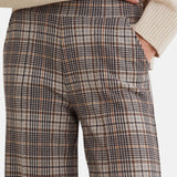 Yerse - 45422-403 - Pantalones anchos de tiro medio con estampado de cuadros - Mujer