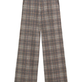 Yerse - 45422-403 - Pantalones anchos de tiro medio con estampado de cuadros - Mujer