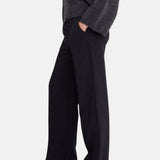 Yerse - 45422-436 - Pantalones anchos de tiro medio con estampado de cuadros gris oscuro - Mujer